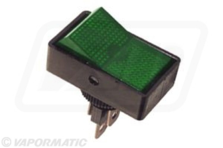 0N/OFF ROCKER SWITCH (12VDC - 16A) (GREEN)