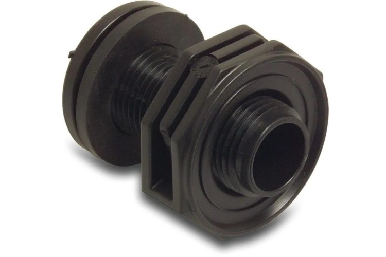 1/2 INCH BULHEAD FITTING BLACK (10 BAR PRESSURE)