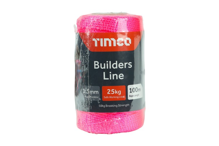 1.5mm x 100m Pink Builders Line - Tube PBL100T