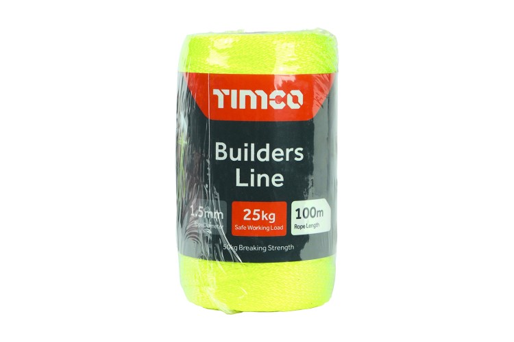 1.5mm x 100m Yellow Builders Line - Tube YBL100T