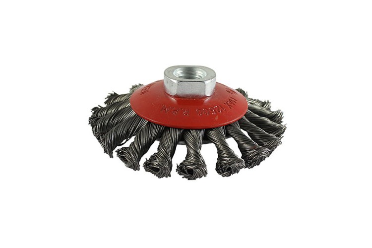 100MM TWISTED WIRE GRINDER BRUSH (RED) (BEVEL TYPE)