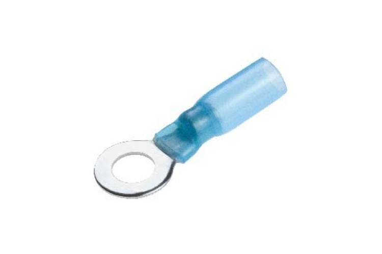 10MM HEATSHRINK RING TERMINAL (BLUE) (1.5MM²-2.5MM²) (100PK)