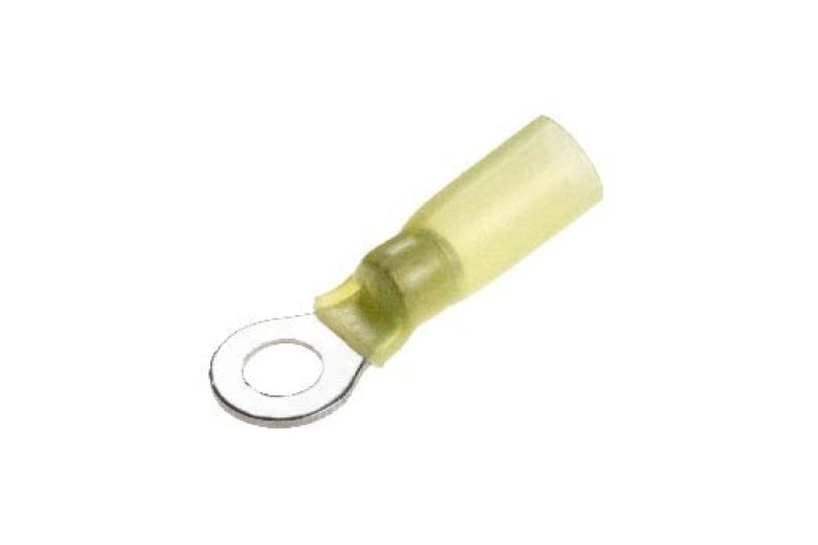 10MM HEATSHRINK RING TERMINAL (YELLOW) (4MM²-6MM²) (100PK)