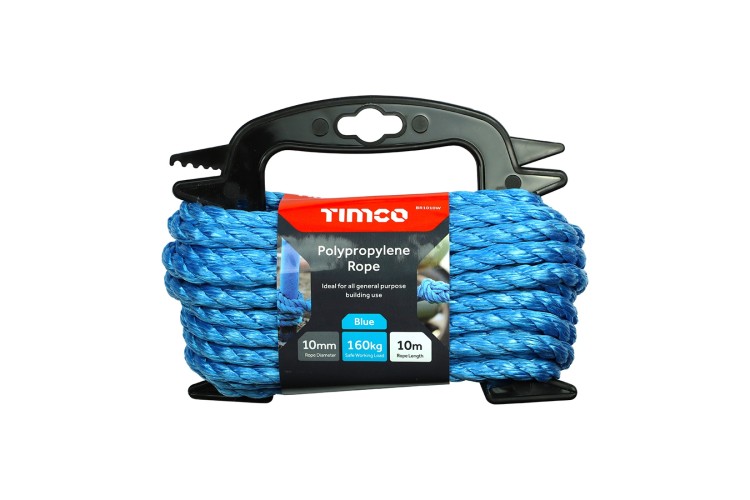 10mm x 10m Blue Poly Rope - Winder BR1010W