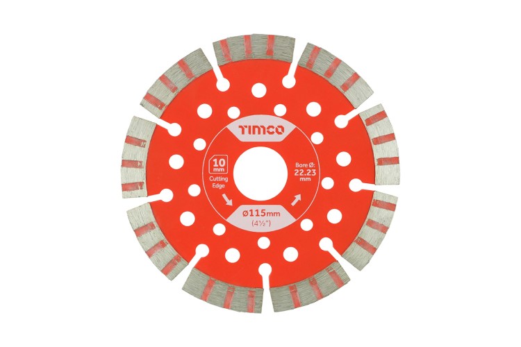 115 x 22.2 Diamond Blade Laser 10mm Seg GPL115222.