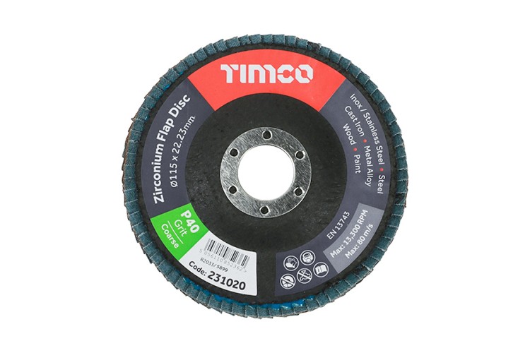 115 X 22.3 ZIRCONIUM P40 GRIT FLAP DISC 