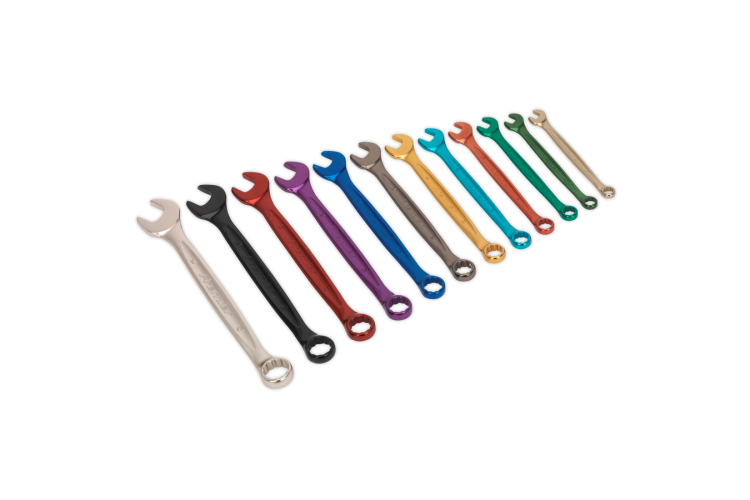 12PC MULTI-COLOURED METRIC COMBINATION SPANNER SET 