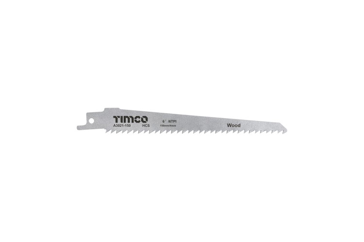 (150mm) RECIPROCATING SAW BLADE - WOOD CUTTING - HI CARBON STEEL (6 TPI)