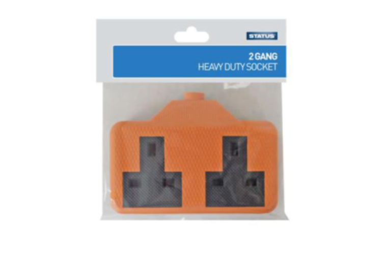 2 GANG HEAVY DUTY ORANGE SOCKET BLOCK