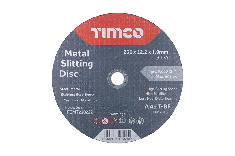 230MM x 22.2MM x 1.9MM SLITTING (CUTTING) DISC .