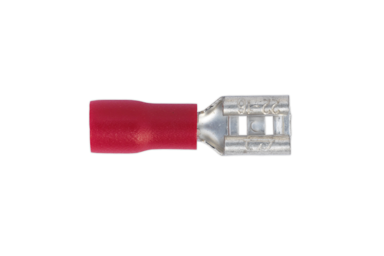 4.8MM RED PUSH ON FEMALE TERMINAL (100 PK)