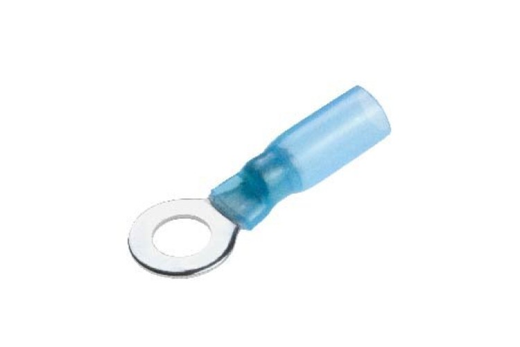 4MM HEATSHRINK RING TERMINAL (BLUE) (1.5MM²-2.5MM²) (100PK)