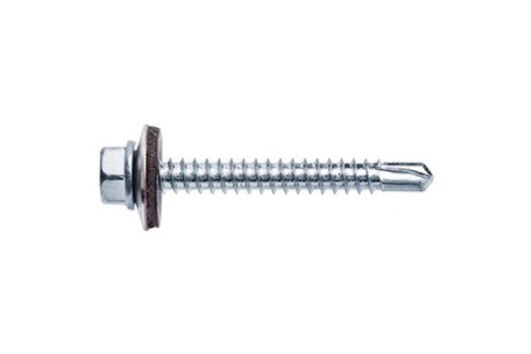 5.5 X 57 CLADFAST ZINC TEK SCREWS W/ 16MM EPDM WASHER FB