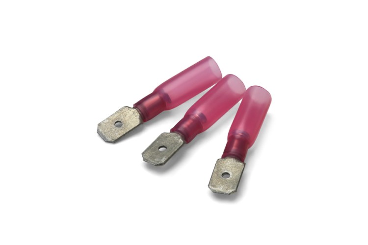 6.3 X 0.8MM HEATSHRINK PUSH-ON TERMINAL (MALE) (RED) (0.5MM²-1.5MM²) (100PK)