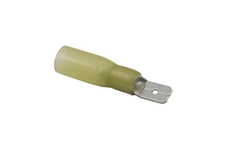 6.3 X 0.8MM HEATSHRINK PUSH-ON TERMINAL (MALE) (YELLOW) (4MM²-6MM²) (100PK)