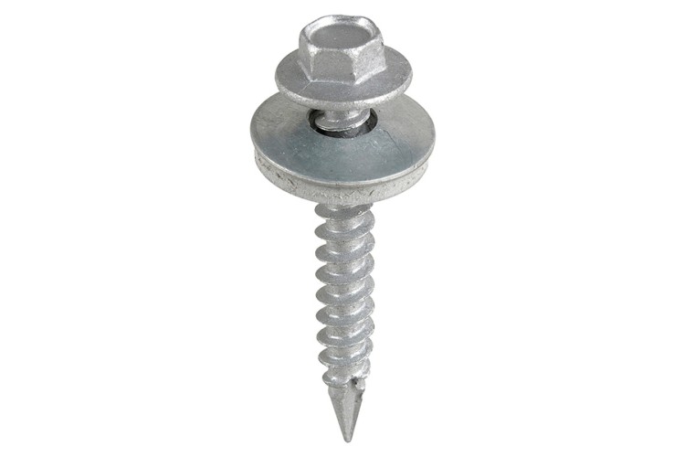 6.3MM X 25MM (SLASH POINT) (TIN - TIMBER) HEX SELF DRILLING SCREW (EPDM 16MM) (100 PK)