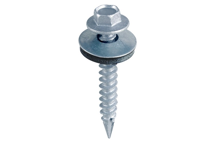 6.3MM X 45MM HEX SLASH POINT TIMBER SCREW (100 PK) (WITH EPDM WASHER)