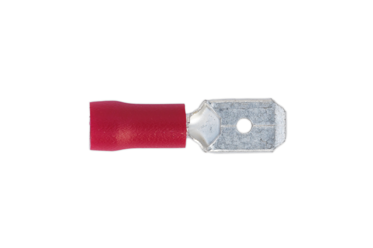 6.3MM RED SPADE (MALE ) PUSH ON TERMINAL (100 PK)