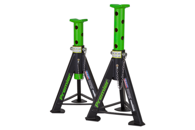 6 TONNE AXLE STANDS (GREEN) (PREMIER) (PER PAIR)