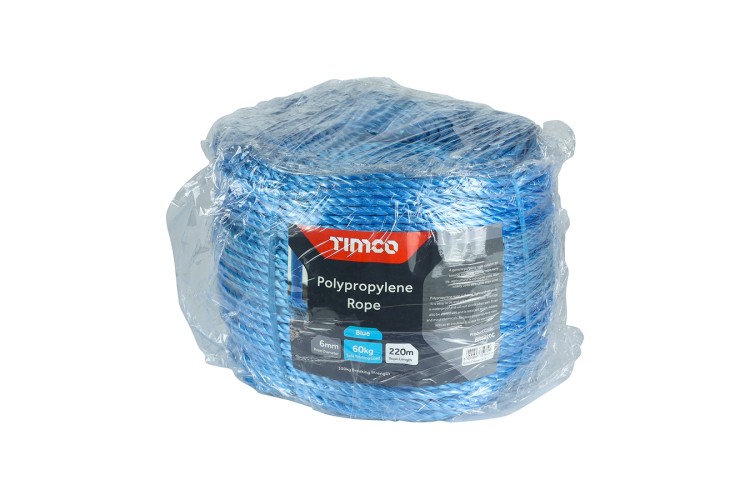 6mm x 220m Blue Poly Rope Long - Coil BR6220C