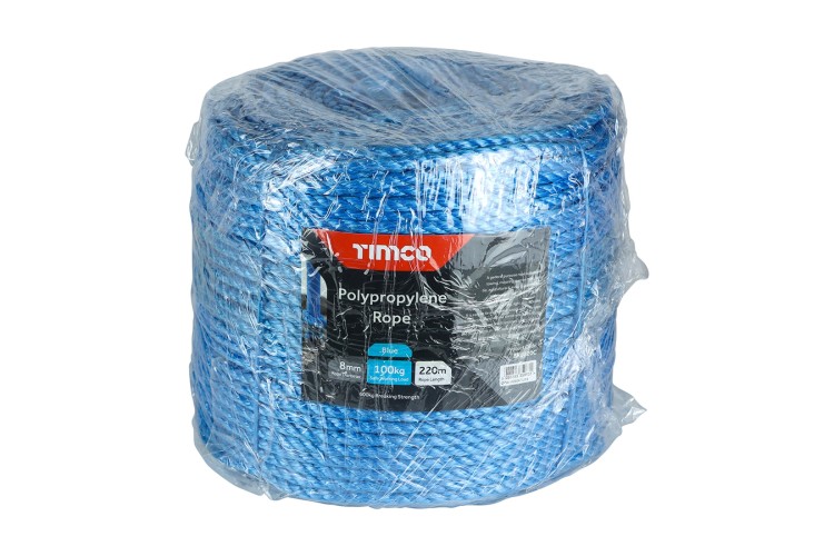 8mm x 220m Blue Poly Rope Long - Coil BR8220C