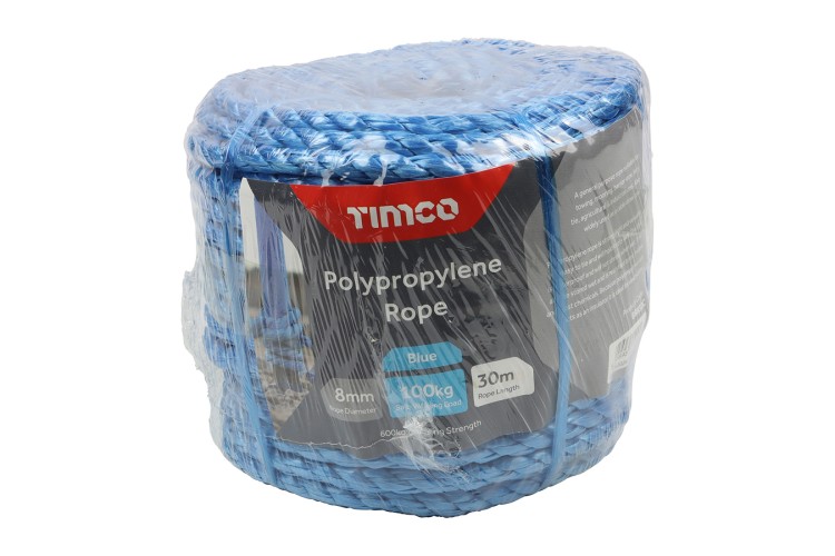 8mm x 30m Blue Poly Rope - Coil BR830C