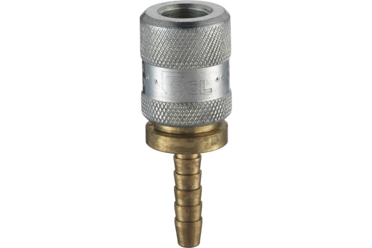 8V1 Screw-On Tyre Valve Connector, 6.35mm (1/4) i/d Hose Tailpiece, Open End (Carton)