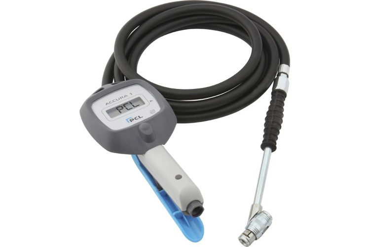 ACCURA 1 Tyre Inflator 0-12 bar, 2.7m Hose Twin Clip-on Connector