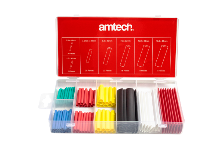 AMTECH 127 PIECE COLOUR SHRINK WRAP ASSORTMENT