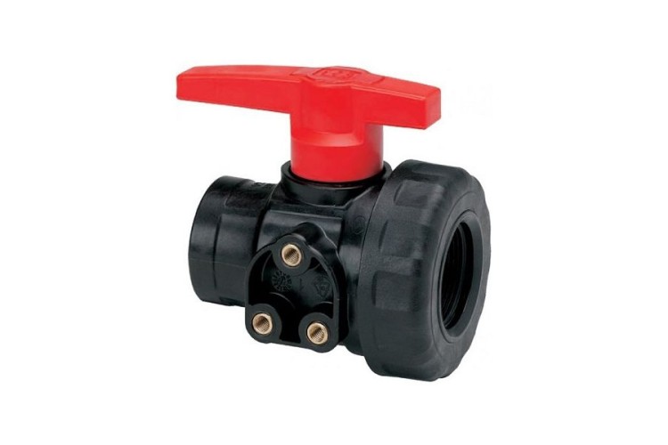 2 INCH STOP TAP (BALL VALVE) (FEMALE X FEMALE THREAD) (6BAR) BLACK ABS