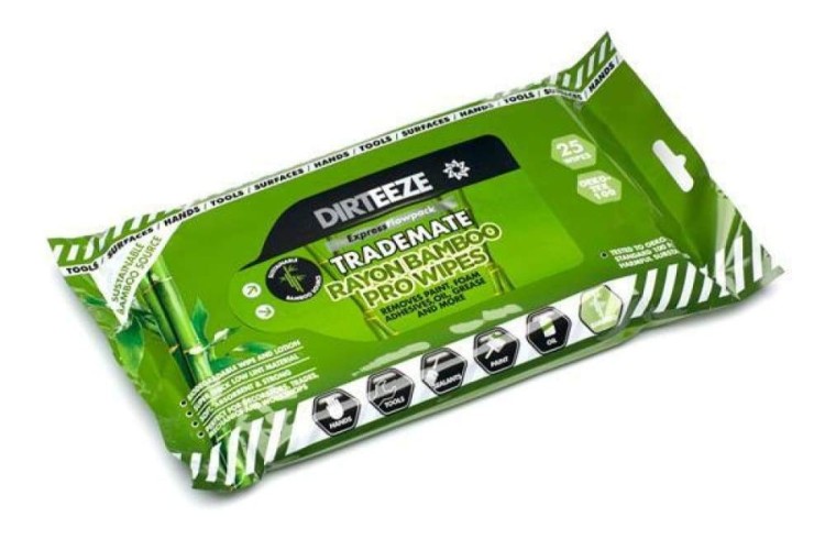 DIRTEEZE BAMBOO PRO WIPES FLOWPACK 25 SHEETS X1 DGBF25UK