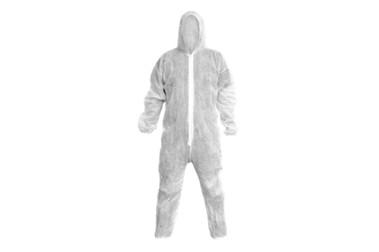 DISPOSABLE COVERALL WHITE - LARGE