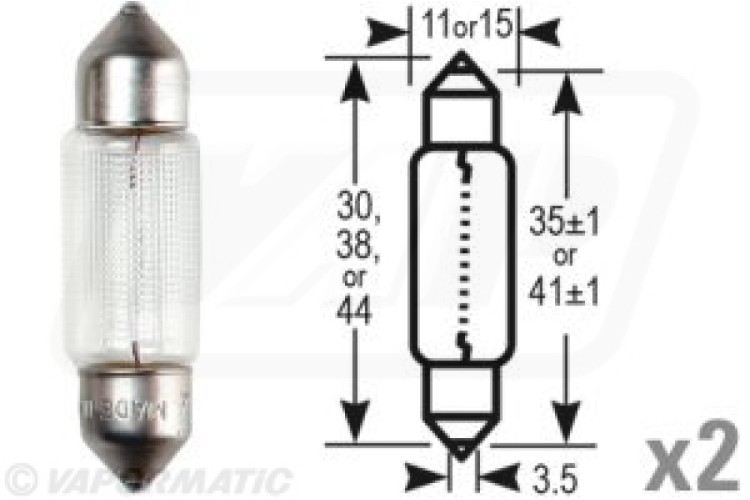 Festoon bulb 12V 5W