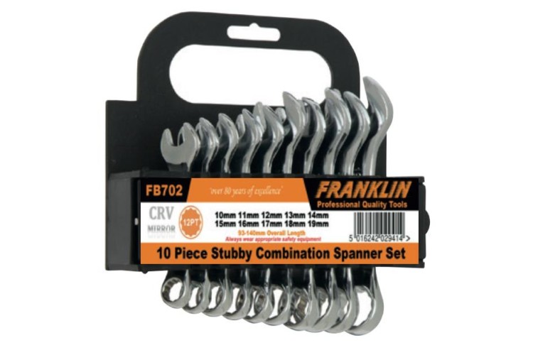 Franklin 10 pce 12 pt Short Combi Spanner Set