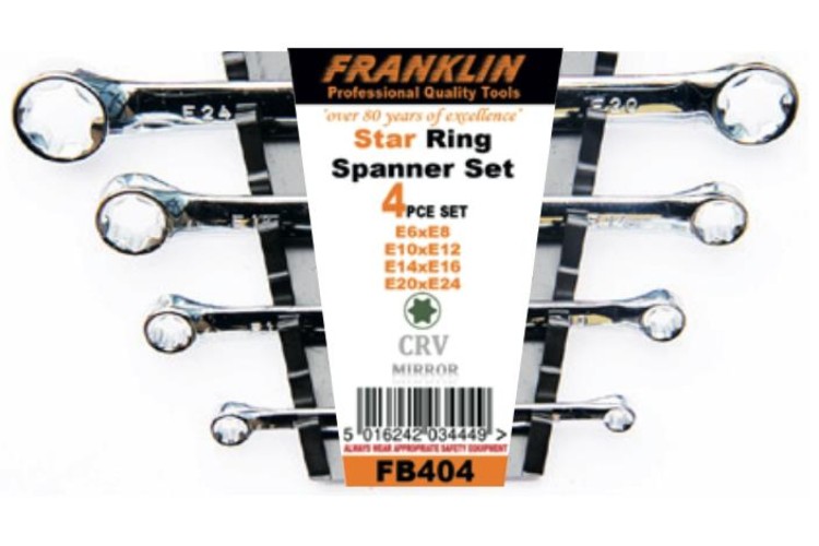 Franklin 4 pce Star Ring Spanner Set