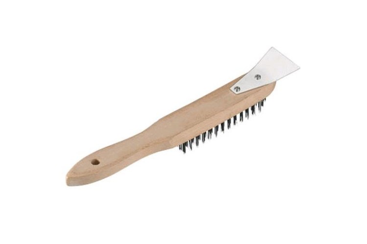 Franklin Hand Wire Brush 6 Row + Scraper