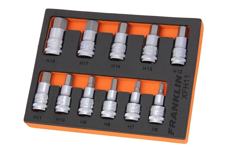 Franklin XF 11 pce Hexagon Bit Socket Set 1/2