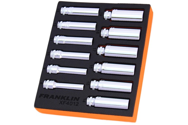  Franklin XF 12 pce 6 pt Deep Socket Set 3/8