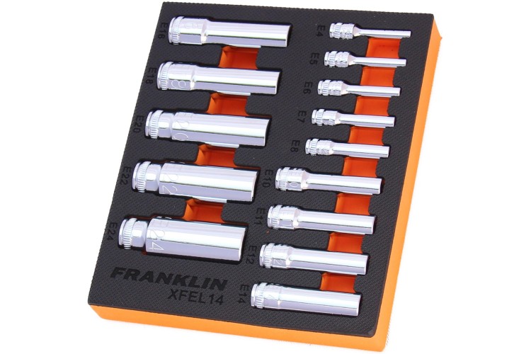 Franklin XF 14 pce External Star Deep Socket Set 1/4