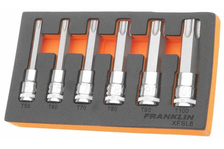 Franklin XF 6 pce Long Star Bit Socket Set 1/2