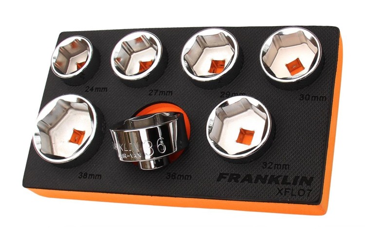 Franklin XF 6 pt Low Profile Filter Socket 3/8? dr 27mm