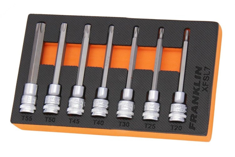 Franklin XF 7 pce Long Star Bit Socket Set 3/8