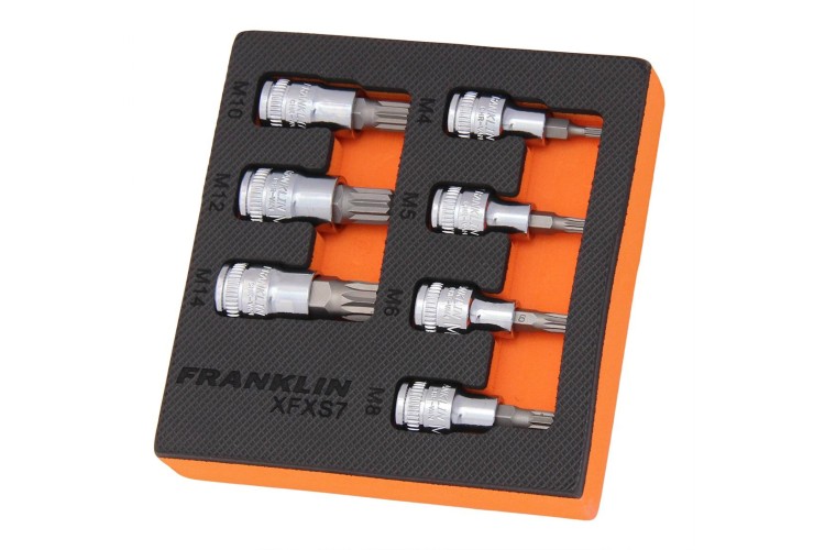 Franklin XF 7 pce Spline Bit Socket Set 3/8