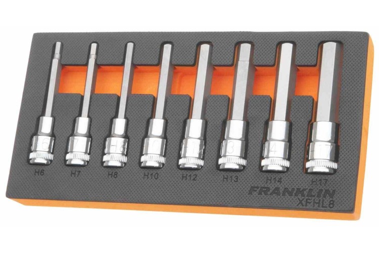 Franklin XF 8 pce Long Hexagon Bit Socket Set 1/2