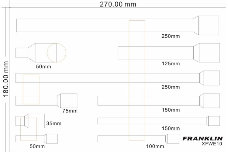 Franklin XF Two Stage Wobble + Fixed Extension Bar 35 x 3/8