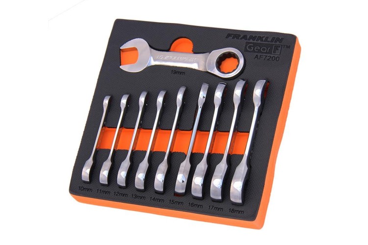 GearF 10 pce 12 pt Stubby Ratchet Spanner Set