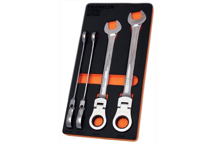 GearF 4pce 12pt Flexi Ratchet Combination Spanner Set