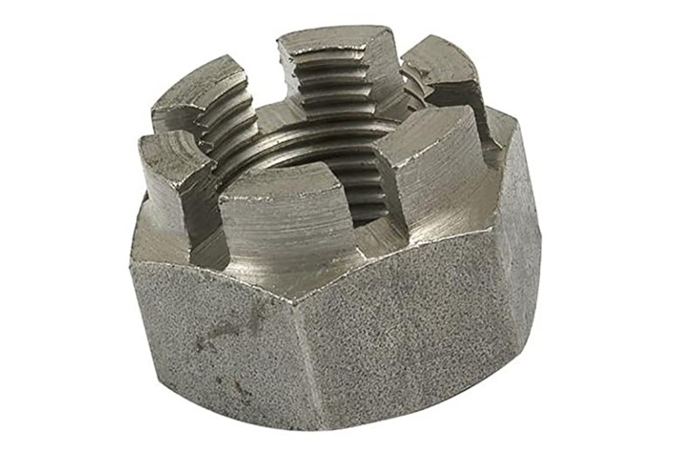 M10 X 1.00 HEX CASTLE NUT (METRIC EXTRA FINE PITCH) (ZINC) 