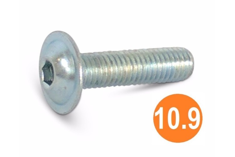 M10 X 20MM - 1.50 FLANGE BUTTON HEAD SCREW (10.9) (ZINC)