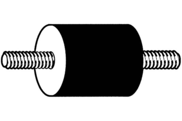 M4 10MM X 10MM RUBBER MOUNT (ZINC)